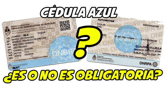 Cédula azul y verde argentina