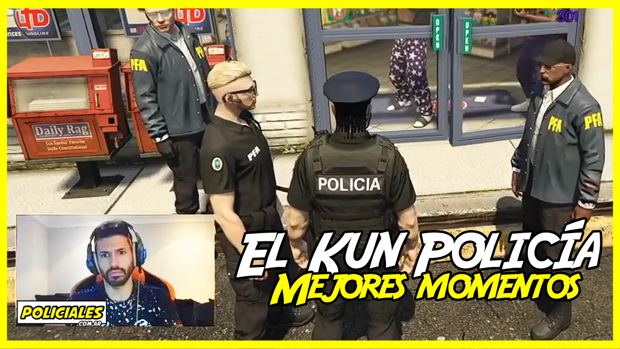 VIDEO) El Kun Agüero se convierte en policía en GTA: Mejores Momentos  Compilados